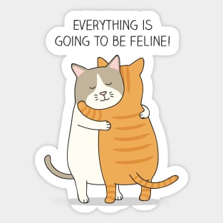 cat's hug Sticker